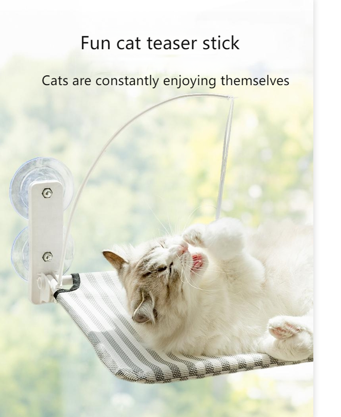 hipidog Cat hammock play and sleep all in one comfortable cat hammock cat bed cat teasing stick toy all in one pet bed-Make In China