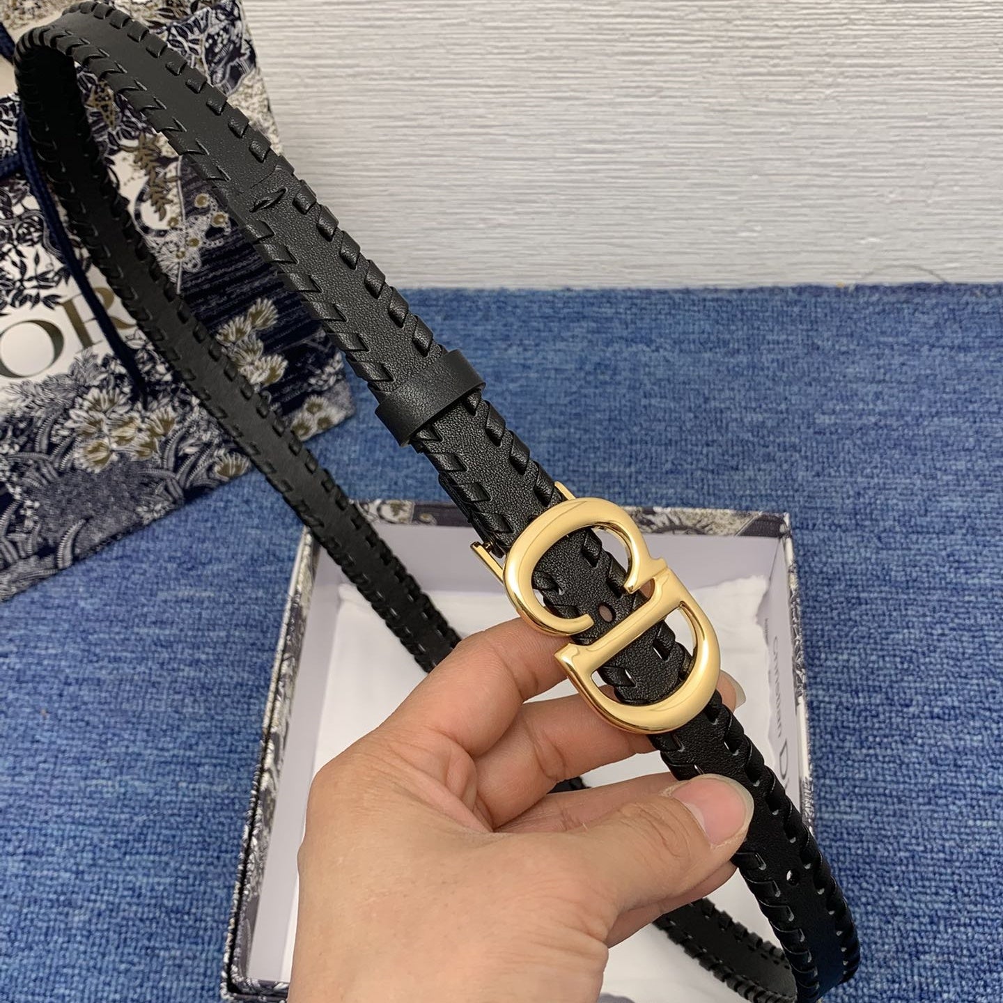 Dior leather belt