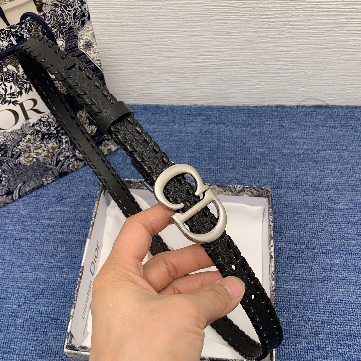 Dior leather belt