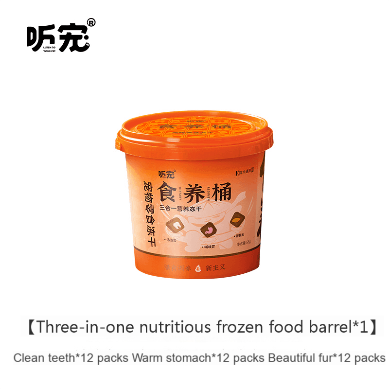 TINGCHONG Cat food bucket freeze-dried bucket fattening bright hair clean teeth nourishing chicken teeth freeze-dried cat snacks