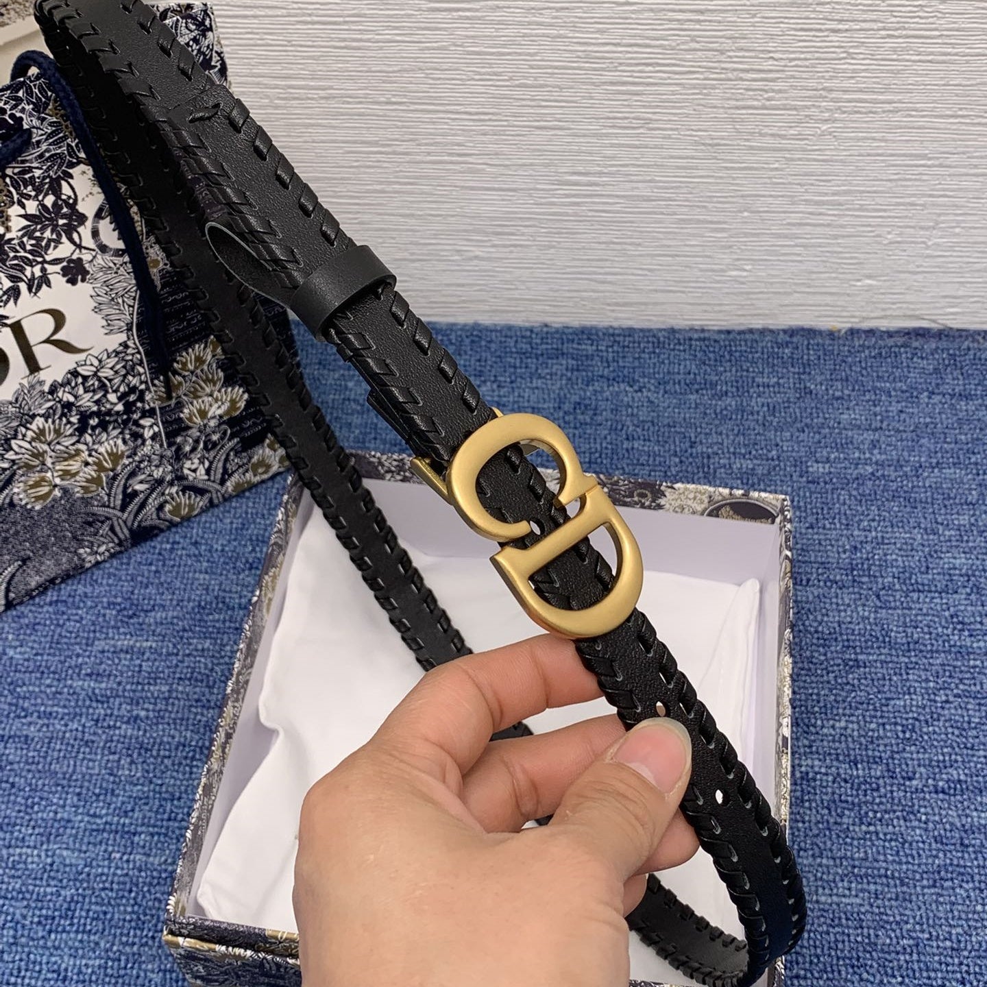 Dior leather belt