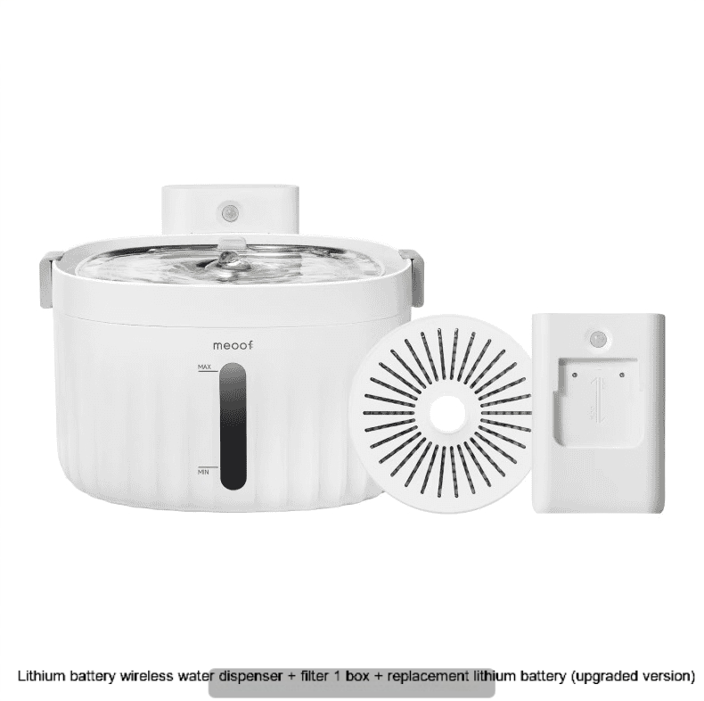 MEOOF Unplugged cat water dispenser wireless automatic circulation filter pet dog silent water feeder-Make In China