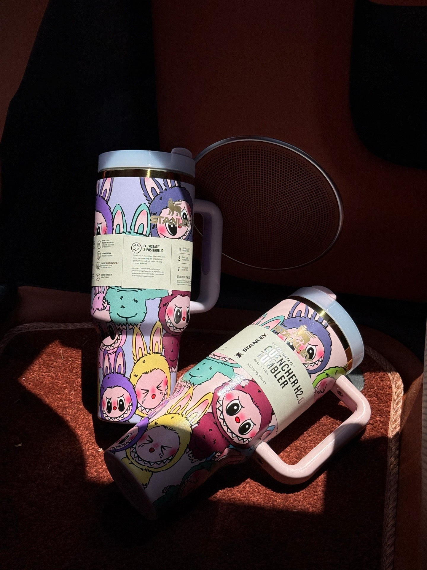 *STANLEY/LABUBU* Monster Tumbler 40 oz Pink/Purple Cup w/ Straw Topper *NWB*