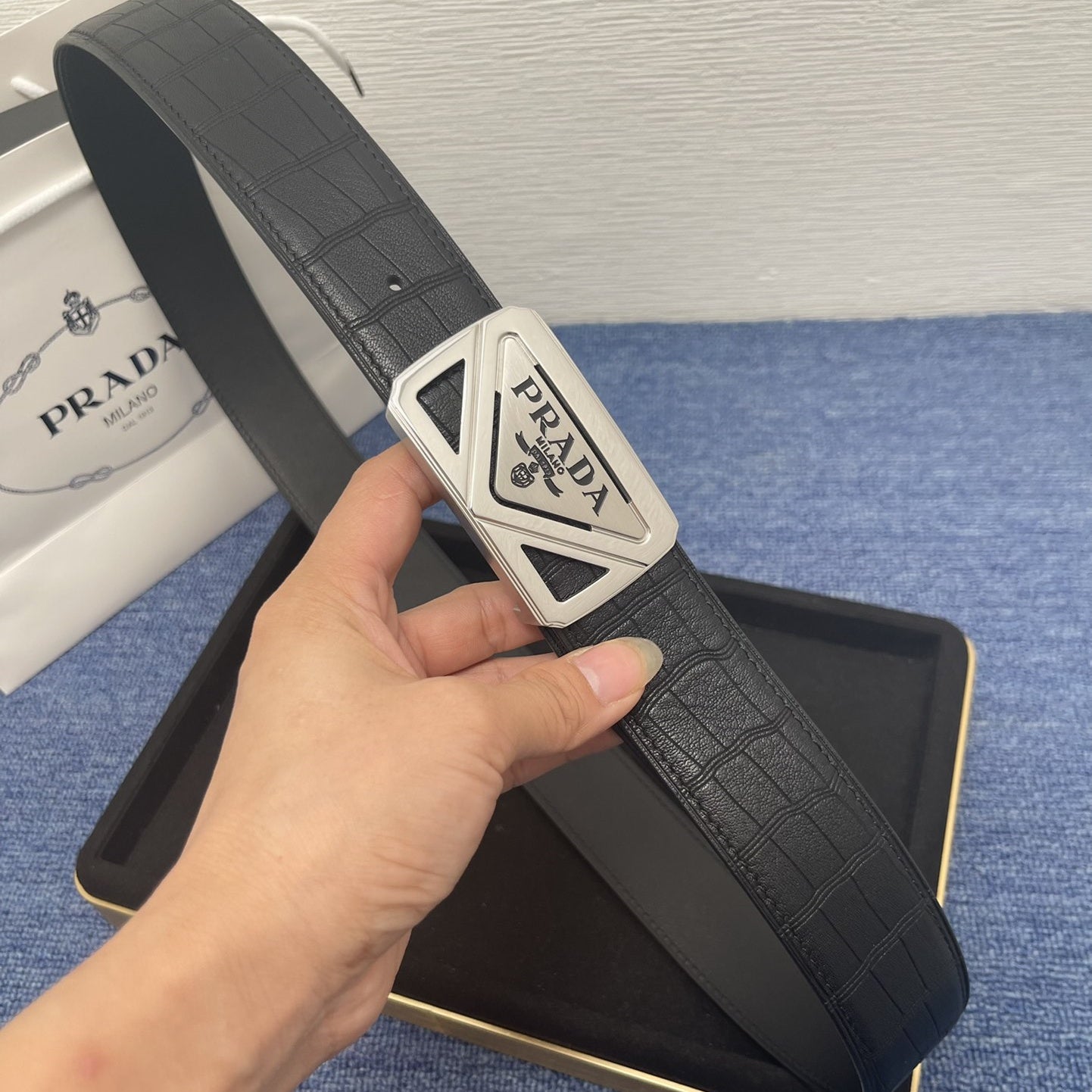 Prada leather belt