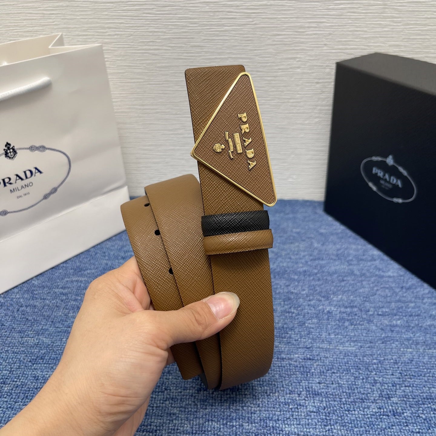 Prada leather belt