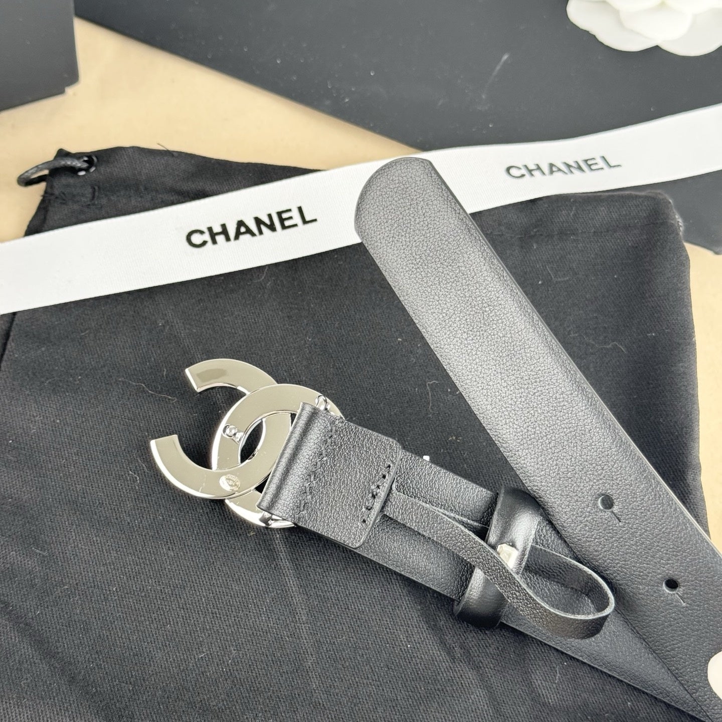 Chanel leather belt