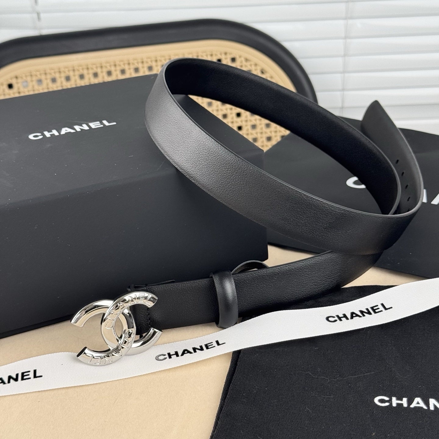 Chanel leather belt