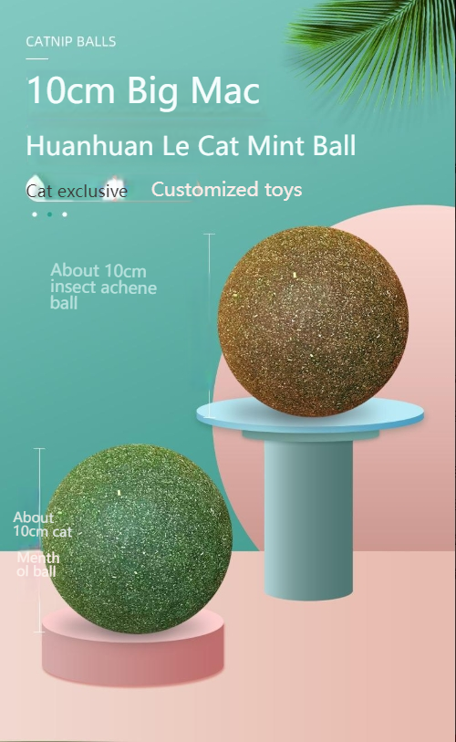 GUAZHOUMU [Pet Equipment] Mint Ball Cat Toy Cat Super Large Self-entertainment Artifact Cat Kitten Cat Toy Stick-Make In China