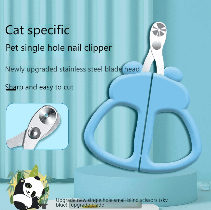 Cat nail scissors round hole porous scissors blood-proof nail clippers kittens, dogs and rabbits novice cats small blind scissors