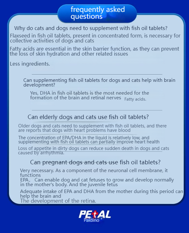 Petino[Pet Equipment] Pet deep sea fish oil tablets for cats and dogs to supplement nutrition, relieve hair loss and enhance health-Make In China