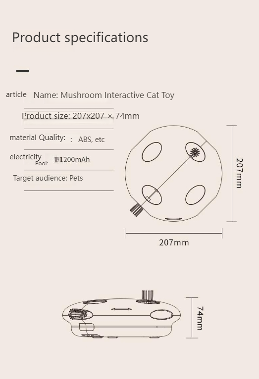PAKEWAY Mushroom cat toy cat toy kitty toy smart cat cat toy self-entertainment toy-Make In China