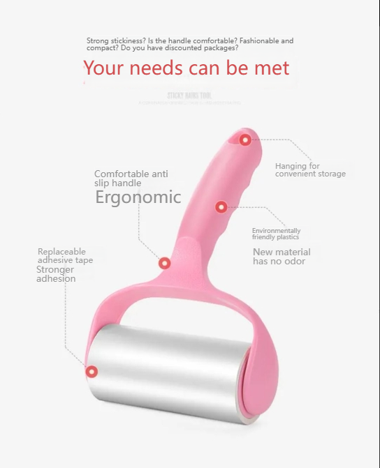 Roller type sticky paper roller brush hair suction tube roller shovel shit officer roller felt replacement paper strong hair sticking device