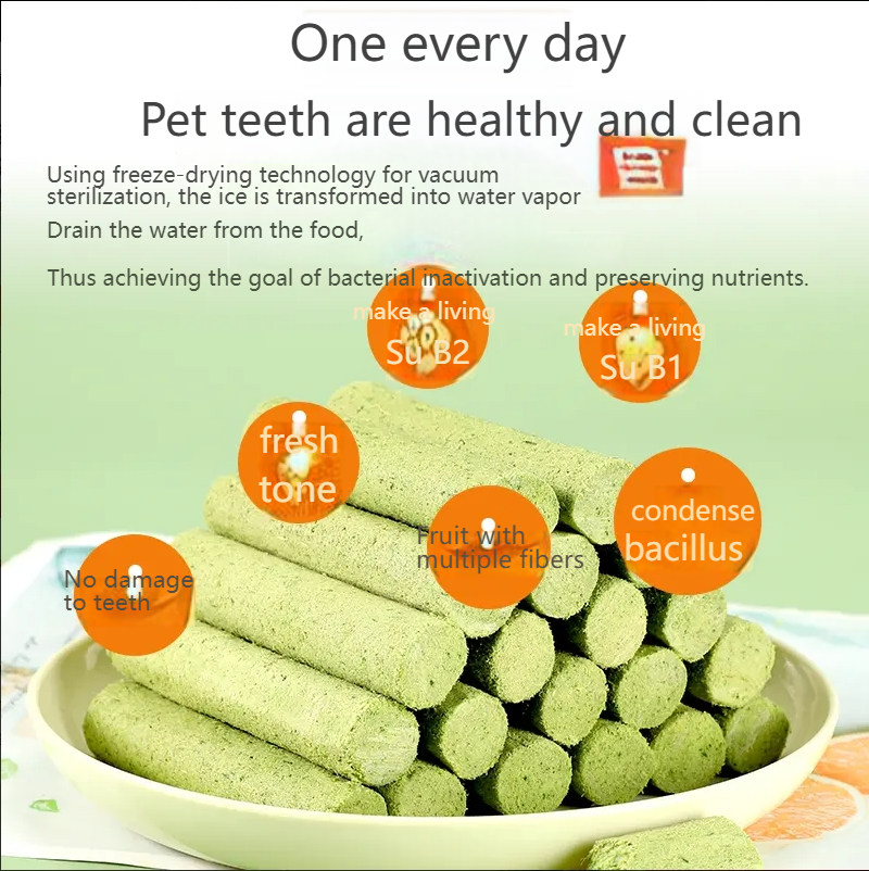 GUAZHOUMU [Crispy Freeze-dried Cat Grass Teething Sticks] Cat snacks to remove hairballs, gently remove hair and clean teeth, can replace hair removal paste-Make In China