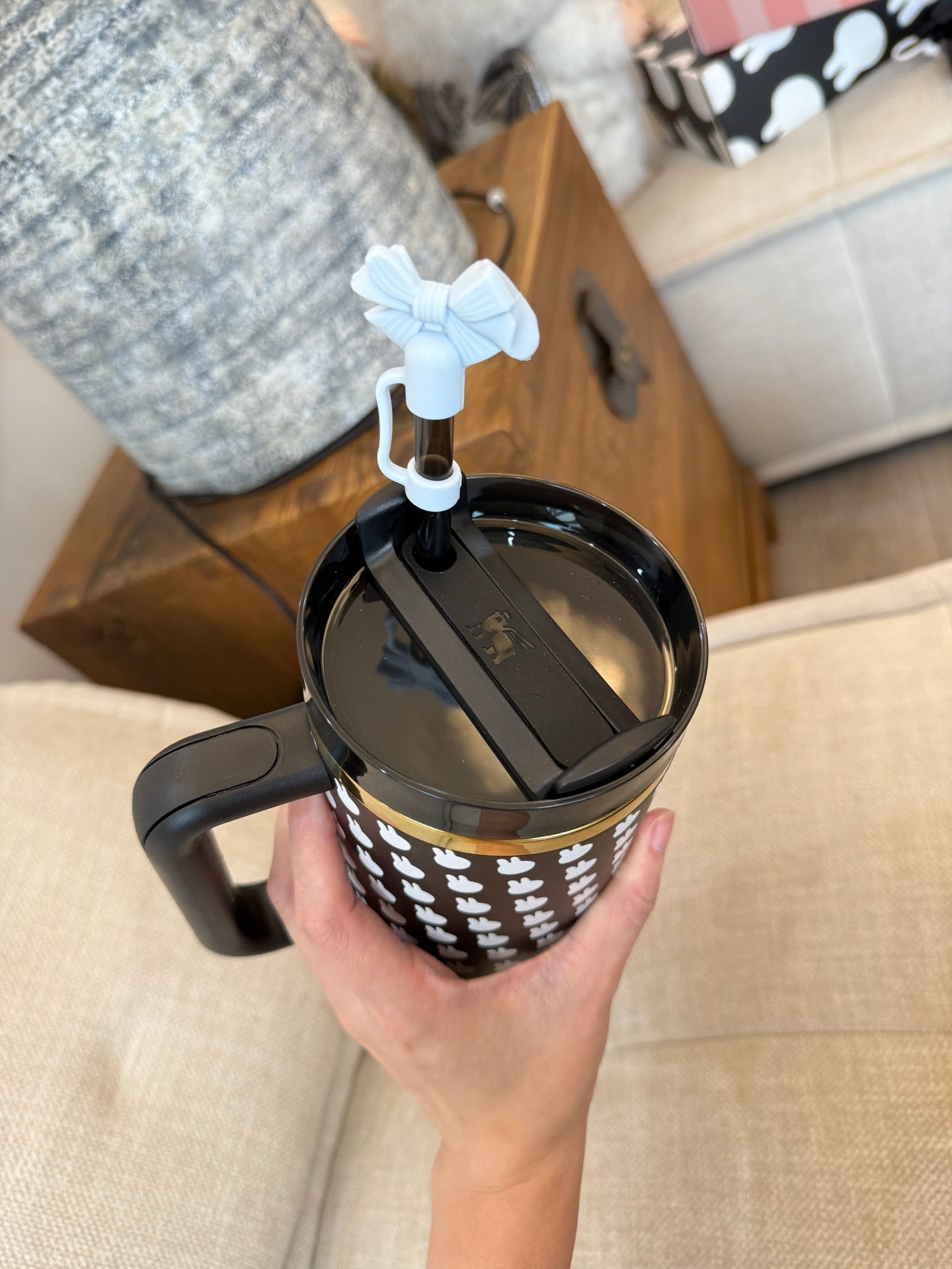 Spot black 𝐒𝐭a𝐧𝐥𝐞𝐲✖ Labub co-branded straw cup 40oz Water Bottle Labubu Macaron Monsters Tumbler