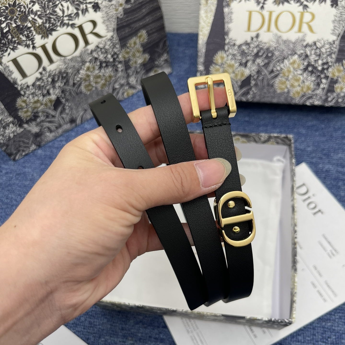Dior leather belt