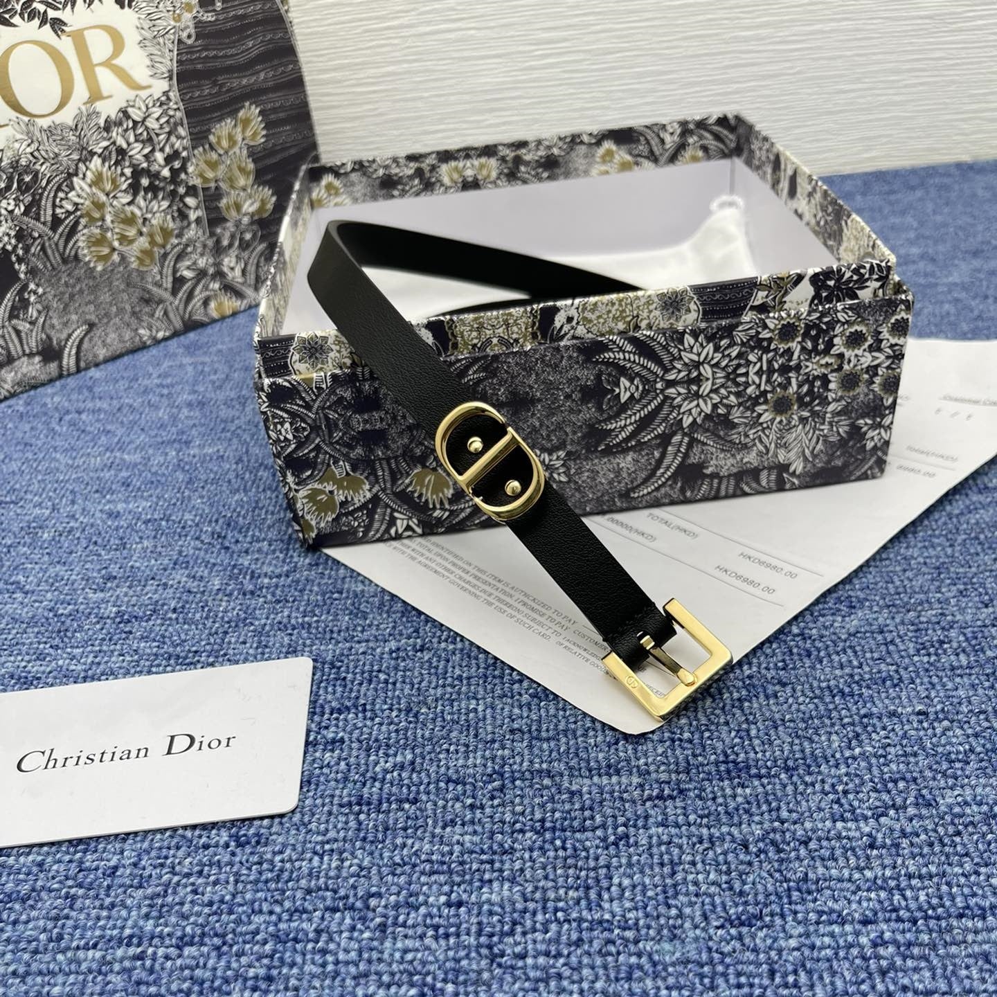 Dior leather belt