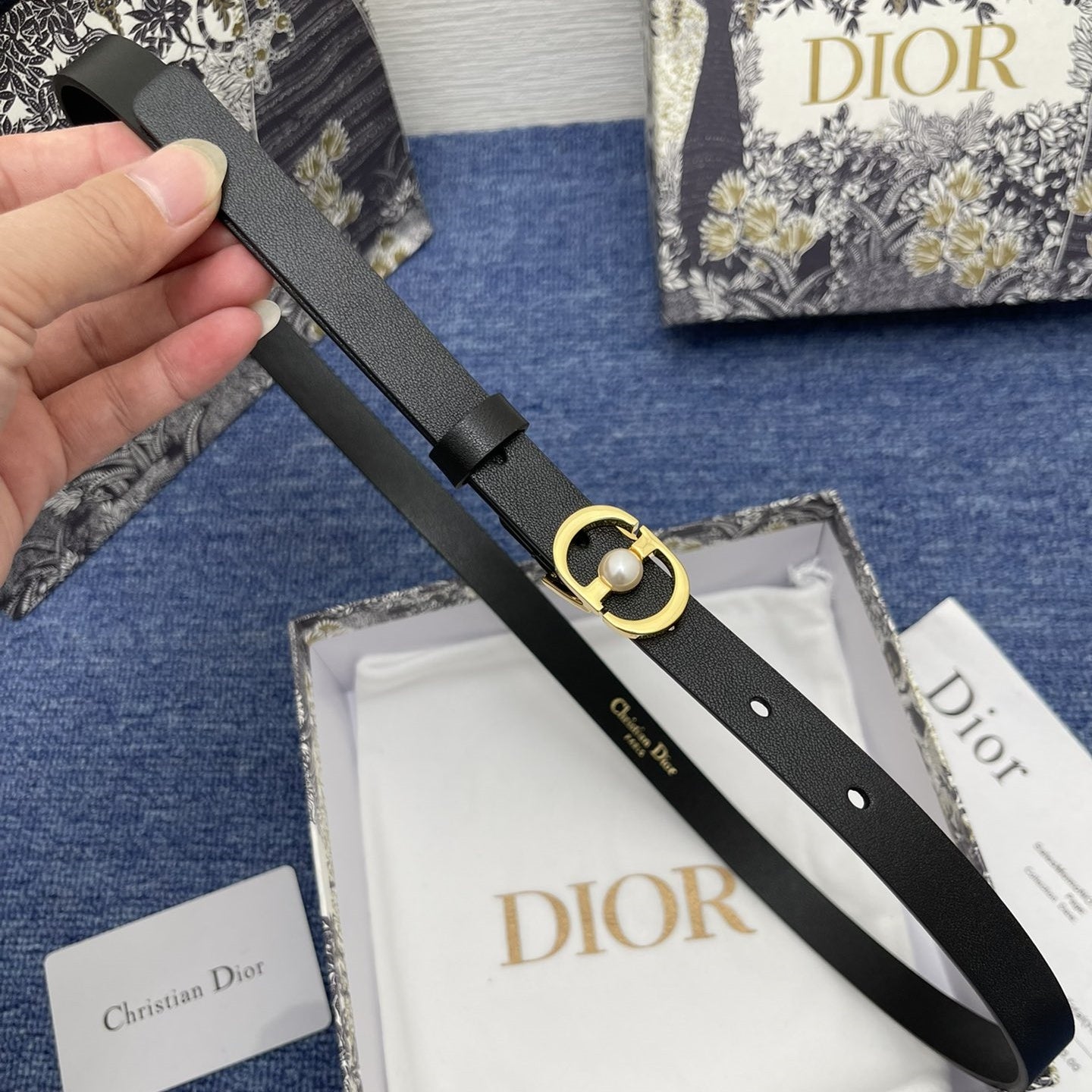 Dior leather belt