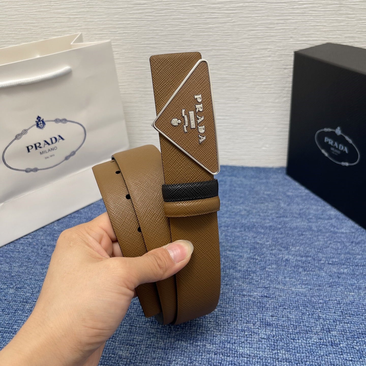 Prada leather belt