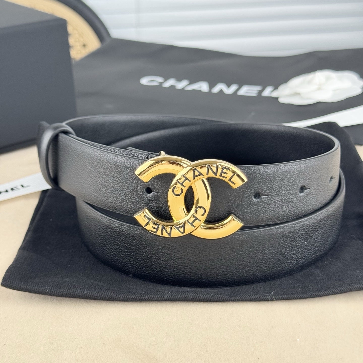 Chanel leather belt