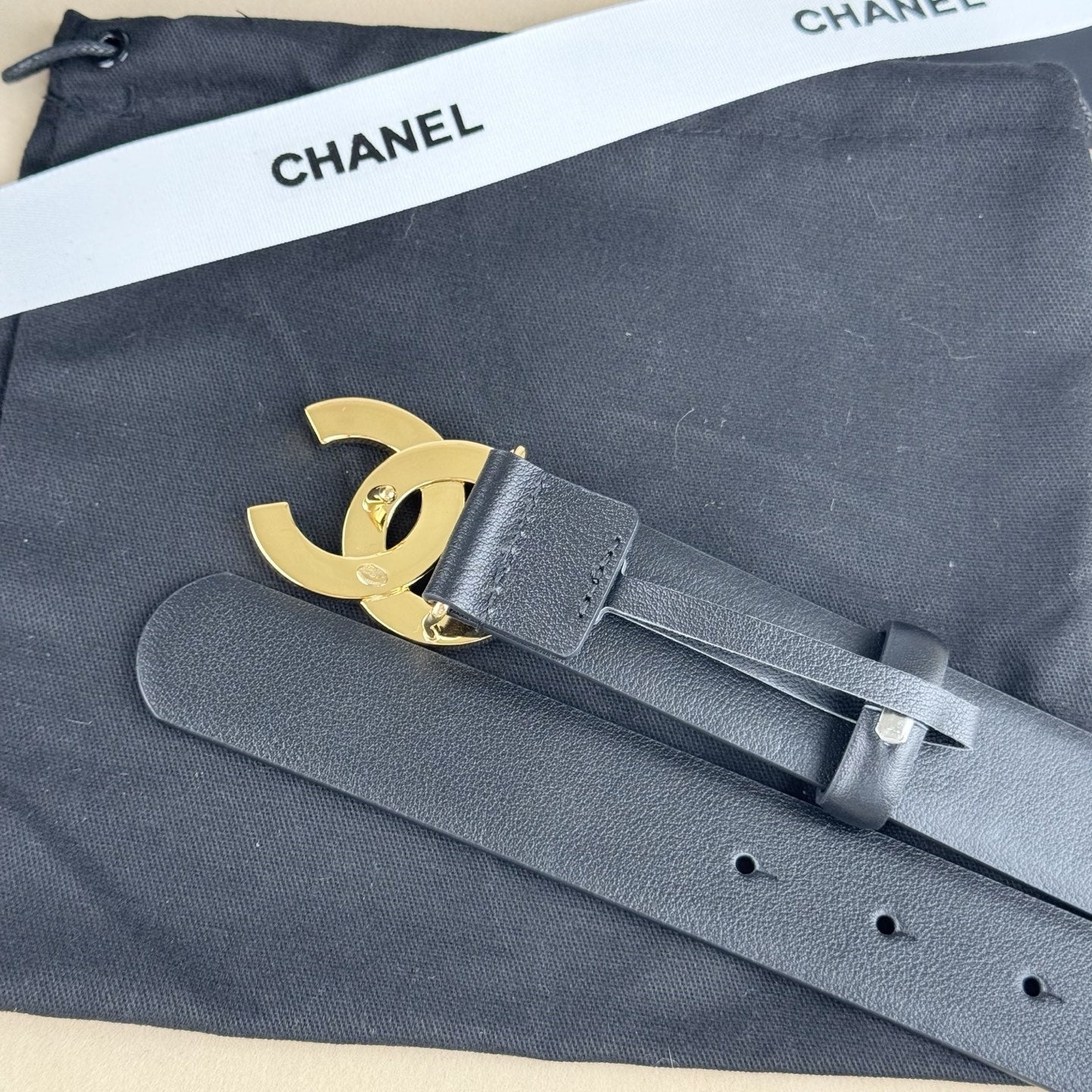 Chanel leather belt