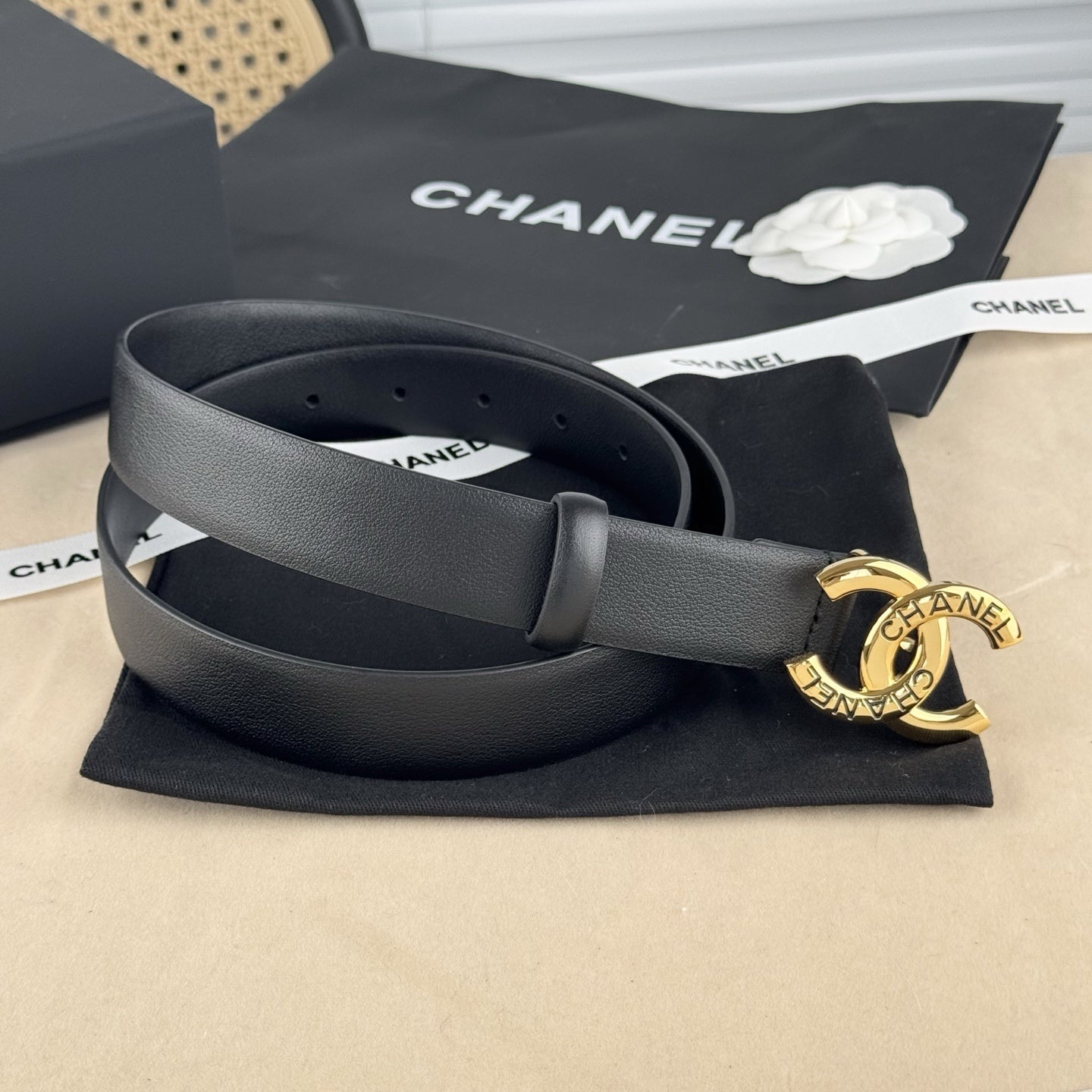 Chanel leather belt