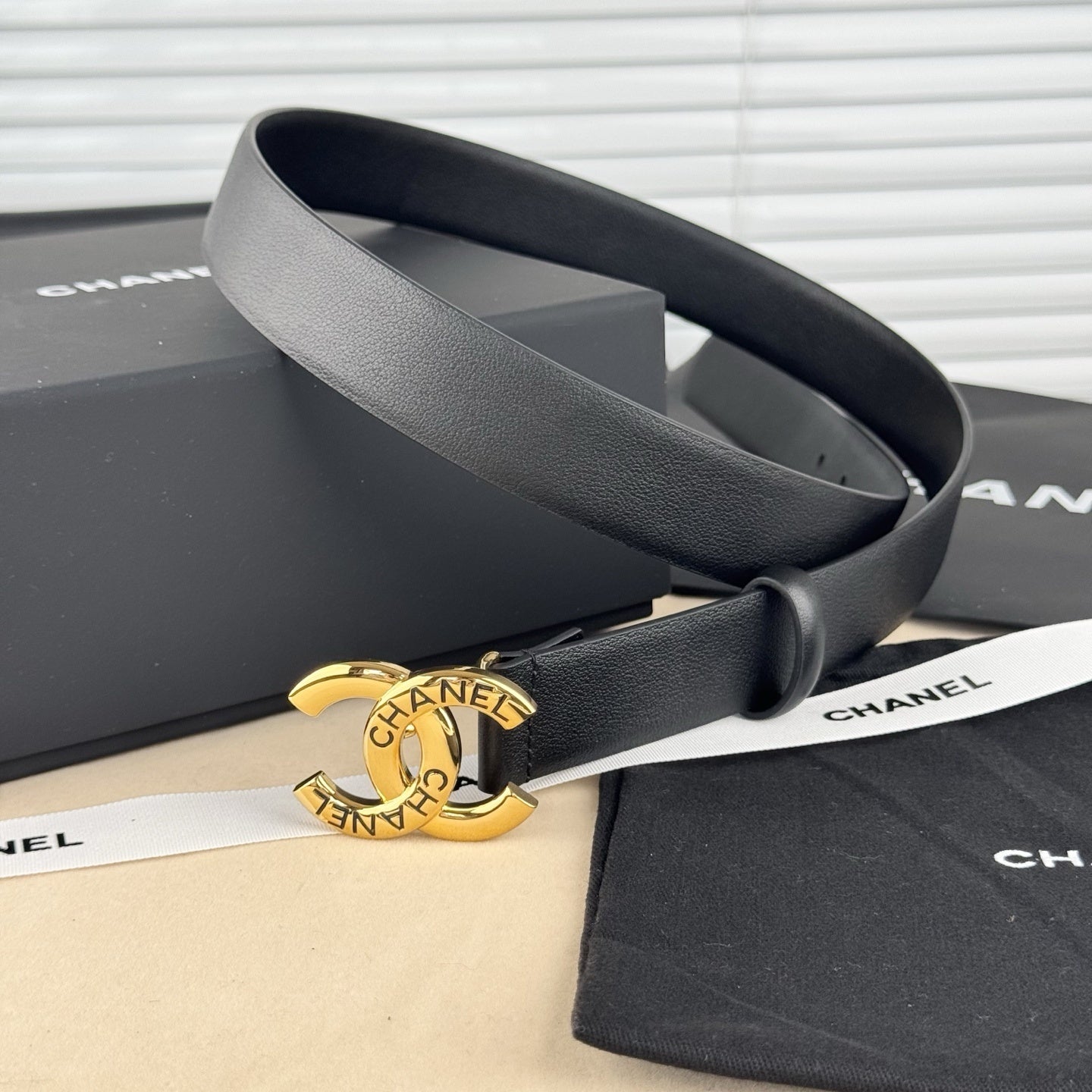 Chanel leather belt