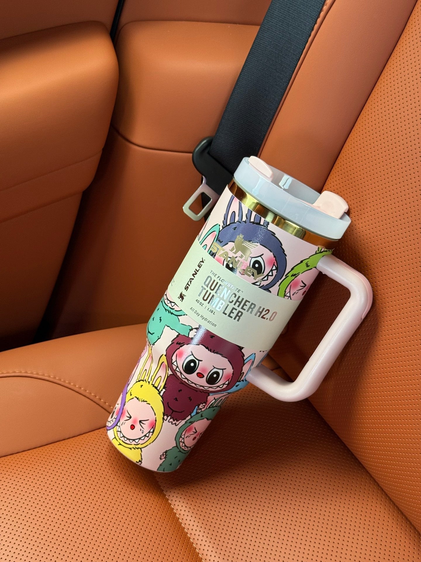 *STANLEY/LABUBU* Monster Tumbler 40 oz Pink/Purple Cup w/ Straw Topper *NWB*
