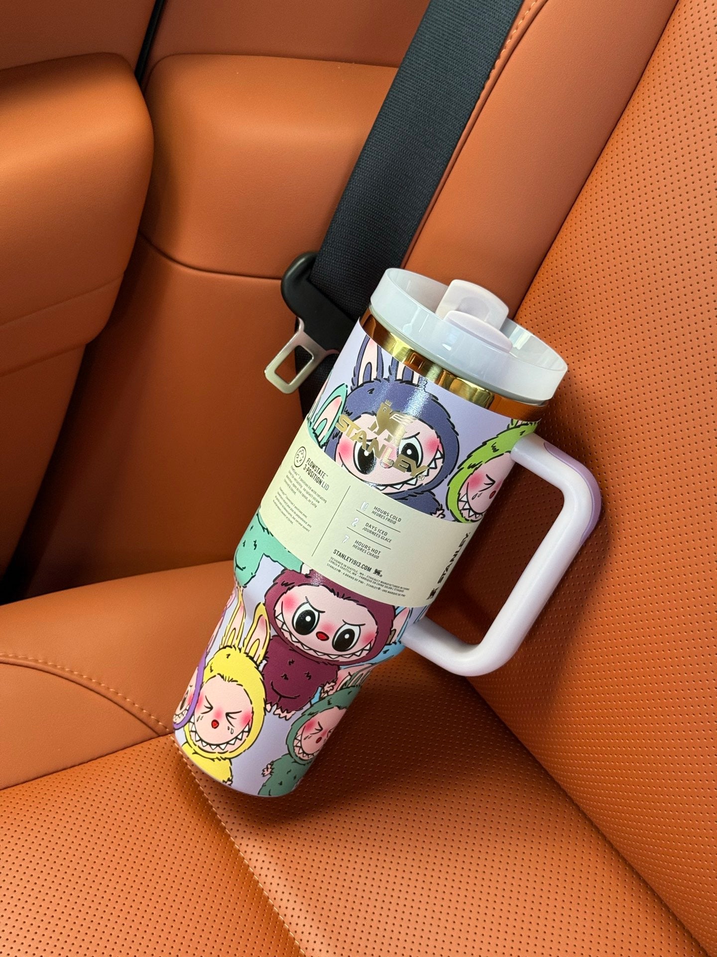 *STANLEY/LABUBU* Monster Tumbler 40 oz Pink/Purple Cup w/ Straw Topper *NWB*